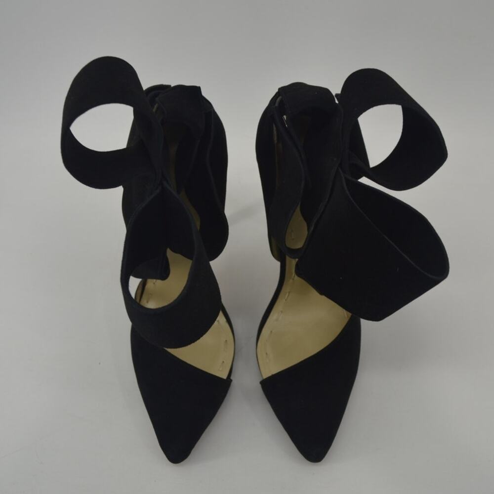 Aminah Abdul Jillil Black D'Orsay Oversize Bow Pump Ankle 9M - Picture 12 of 12